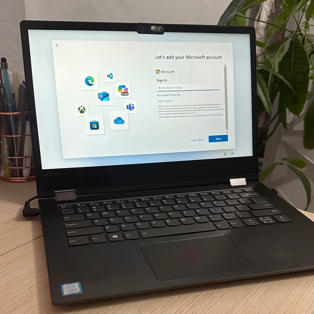 Lenovo Black Laptop with Silver Accents